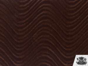 Velvet/Flocking Swirl BROWN Wave Upholstery Fabric BTY  