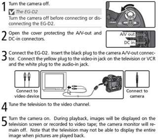 Audio Video AV Cable fits Nikon D3000 D3 D300 D90 EG D2  