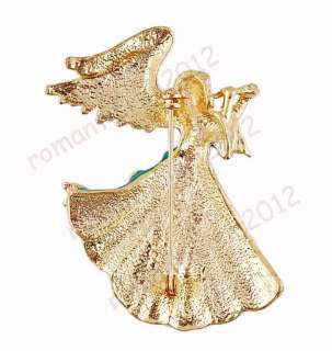 FREE Angel Brooch Pin W Swarovski Crystals Jewelry  