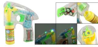 Children Battery Power Operated LED Flashlight Bubble Gun Toy  