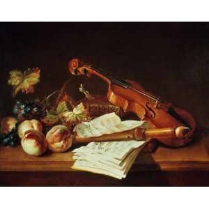 Kunstreproduktion Jean Baptiste Oudry Stilleben mit Violine und 