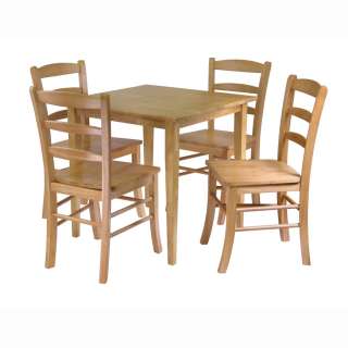 Groveland Dining Table And 4 Chairs Set Light Oak Wood  