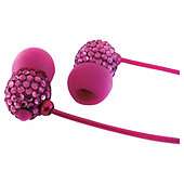 iCandy Crystal Earphones With Microphone Pink