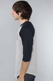 Brixton The Bracket Raglan in Heather Grey Navy  Karmaloop 