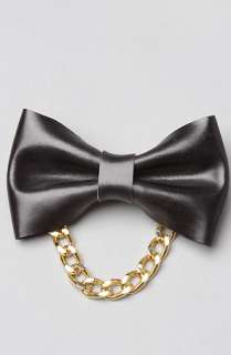 Harlett The Gold Chain Leather Bowtie in Black  Karmaloop 