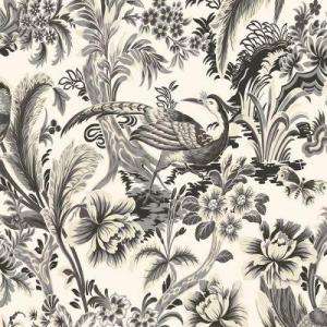 The Wallpaper Company 8 in x 10 in Charcoal Birds Paradise Wallpaper 