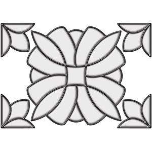 Brewster 10.5 In. x 7.7 In. Essex Clear Stain Glass Applique with 6 Ft 