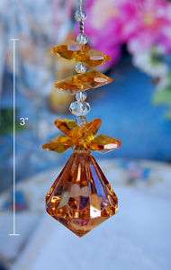 Amber Crystal Clear Diamond Ceiling Fan Pull Chain  