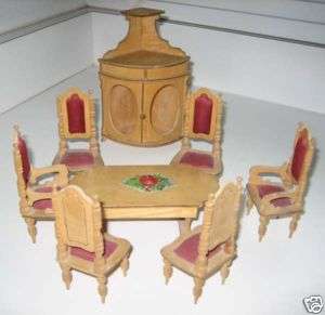 Antique Miniature Doll House French dining room set  