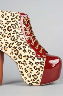 Jeffrey Campbell The Lita Shoe in Cheetah Fur and Red Leather 