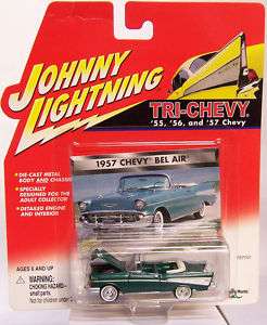Johnny Lightning TRI CHEVY 1957 57 CHEVY BEL AIR NEW 1/64 Diecast 