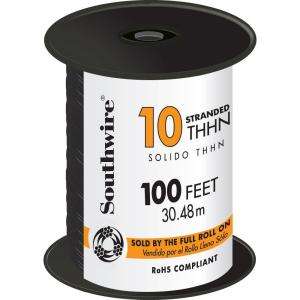 Southwire 100 Ft. Black 10 Stranded THHN Wire 22973218 at The Home 