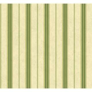 The Wallpaper Company 8 in X 10 in Green And Beige Simple Stripe 