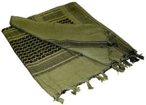 Olive Drab Military Army Shemaugh Arab Keffiyeh Desert Scarf Deluxe 