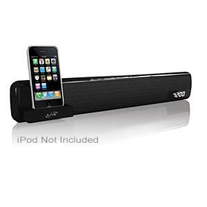 iLive iTP100B Bar Speaker with iPod Dock   Stereo, FM, Digital Alarm 