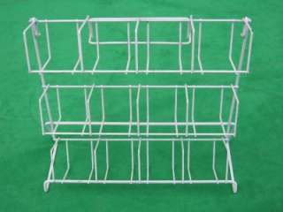 WHITE STEEL WIRE RETAIL COUNTER SHELVING DISPLAY RACK  