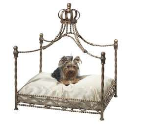 Gold Iron Crown Canopy Pet Bed  