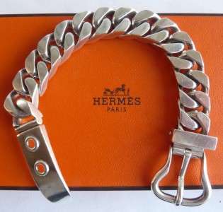Hermes Boucle Sellier Silver bracelet  