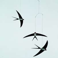   cardstock shapes hangs 20 tall by 14 wide each swallow measures 4 long
