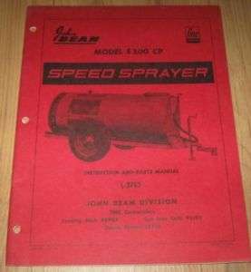 John Bean E200 CP Speed Sprayer Instruction Part Manual  