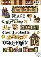 CHRISTMAS title stickers BEARY PATCH scrapbook NATIVITY  
