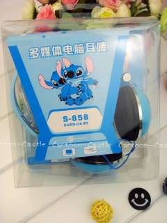 Lilo&Stitch Headset Earphone Headphone Microphone Blue  