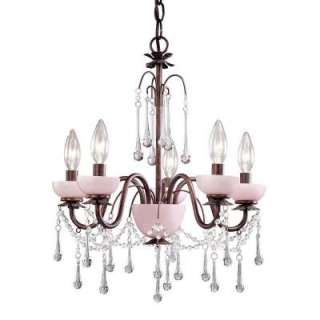 Laura Ashley Aimee 5 Light Mini Chandelier Pink MAME0555 at The Home 