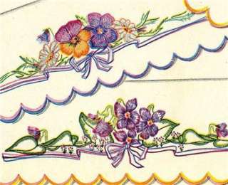 7140 Pansies & Violets for Shabby style Pillow Cases  