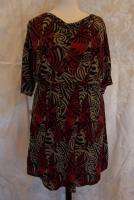   18 (?) Coldwater Creek Dress Cowl neck dress red black & beige NEW