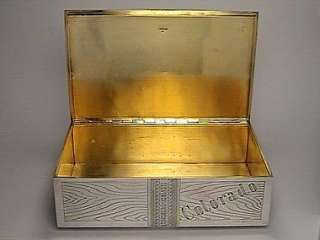 VERY LARGE Antique Imperial Russian Silver Cigar Box 1879  