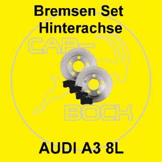 Set Bremsscheiben + Bremsbeläge hinten AUDI A3 Typ 8L  