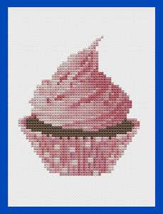 Pink Cupcake Cross Stitch Kit by Florashell  