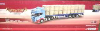   ANDERSON SCANIA R620 FLATBED & STRAW LOAD TRACTOR TRAILER 1/50  