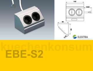 Ecksteckdose Powerport Energiebox Steckdoseneleme​nt Silber 