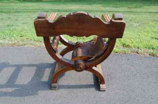 Nice 100 yr. old Carved Wood Bishops Chair +  