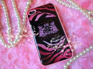   Pink Zebra Print Juicy Couture Designer Case for iPhone 4G, 4GS  