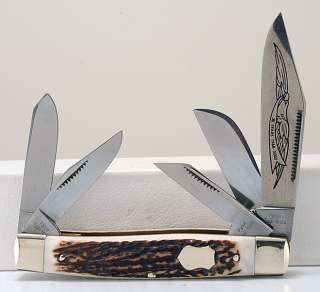MINT 5 Blade Parker Eagle Brand Bulldog Knife, Stag Handle, Solingen 