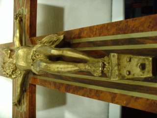 antikes Holzkreuz Bronzefigur Jesus Kreuz Holz um 1960 Kruzifixe 