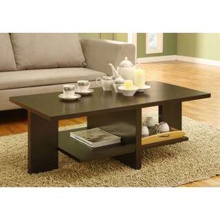 Classic Brown Finish 47 inch Wood Coffee Table  