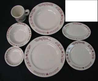 SEVEN piece china group from MICKEY MANTLE Country Cookin 