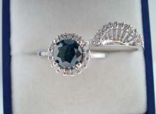   00CT BLUE & WHITE DIAMONDS ENGAGEMENT RING & WEDDING ANNIVERSARY SETS