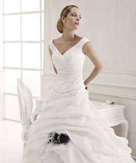 New White+black belt Train Bride Bridesmaid Wedding Dress/Prom Evening 