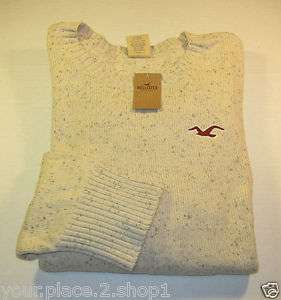   California Mens Crewneck Cotton Blend Cream Colored Sweater  