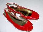 ALDO WOMENS SZ 6 US 37 EUR RED SANDALS FLATS SLINGBACKS OPEN TOE SHOES