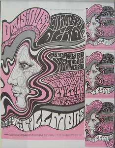 UNCUT SHEET, BILL GRAHAM Poster Handbills, BG 51, 1967  