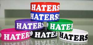 Heart Love Haters Silicone Rubber Stretch Bracelet Wristband FREE 