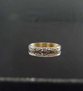   ANTIQUE VICTORIAN YELLOW GOLD ORANGE BLOSSOM BABY ETERNITY RING  