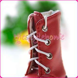 Cute 1/6 Lace Up Shoe Boots For BJD Yo SD DOD LUTS Red  
