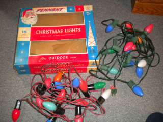 VINTAGE CHRISTMAS LIGHTS PENNANT IN BOX (2) 15 STRAND  