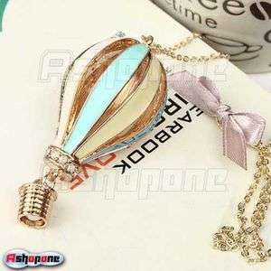 Fashion Fly Dearmer Colorful Hot Air Balloon Pendant Necklace  